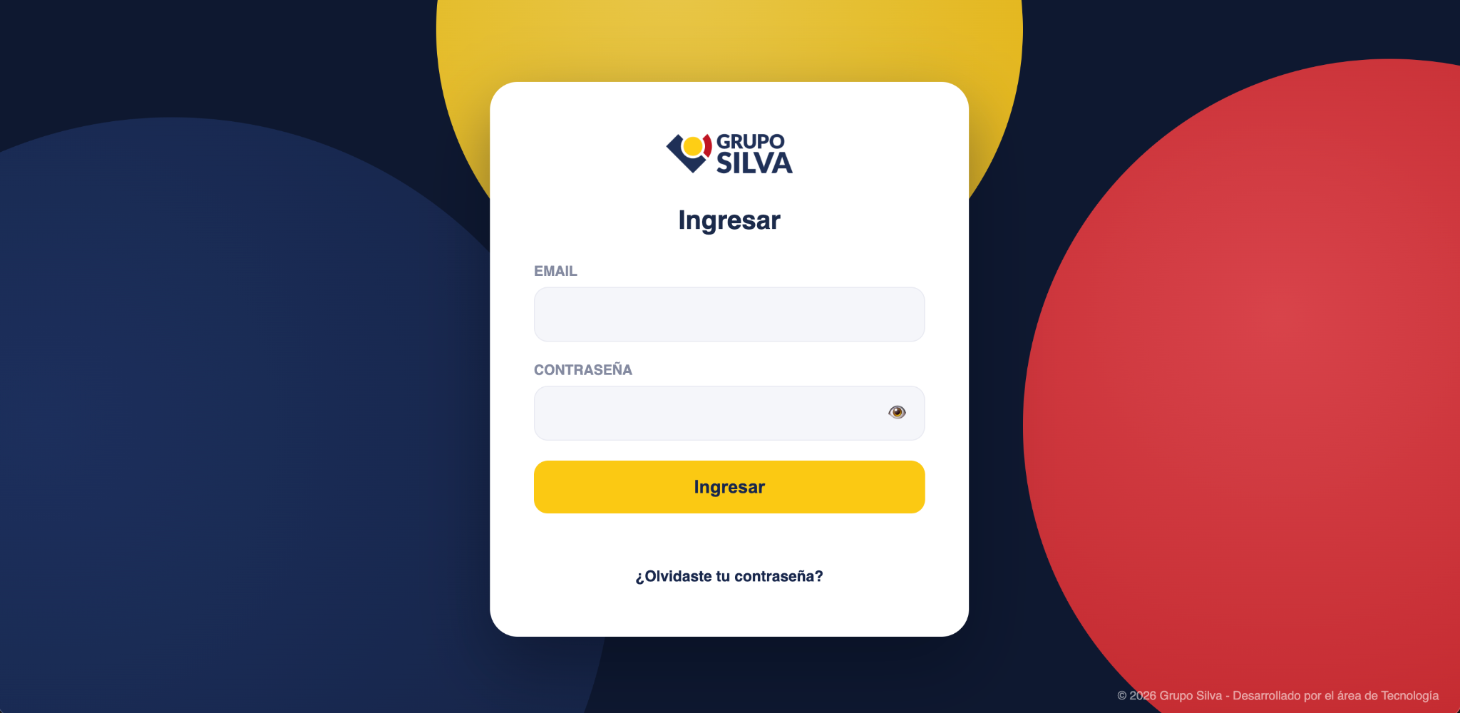 Pantalla de acceso al sistema de tickets